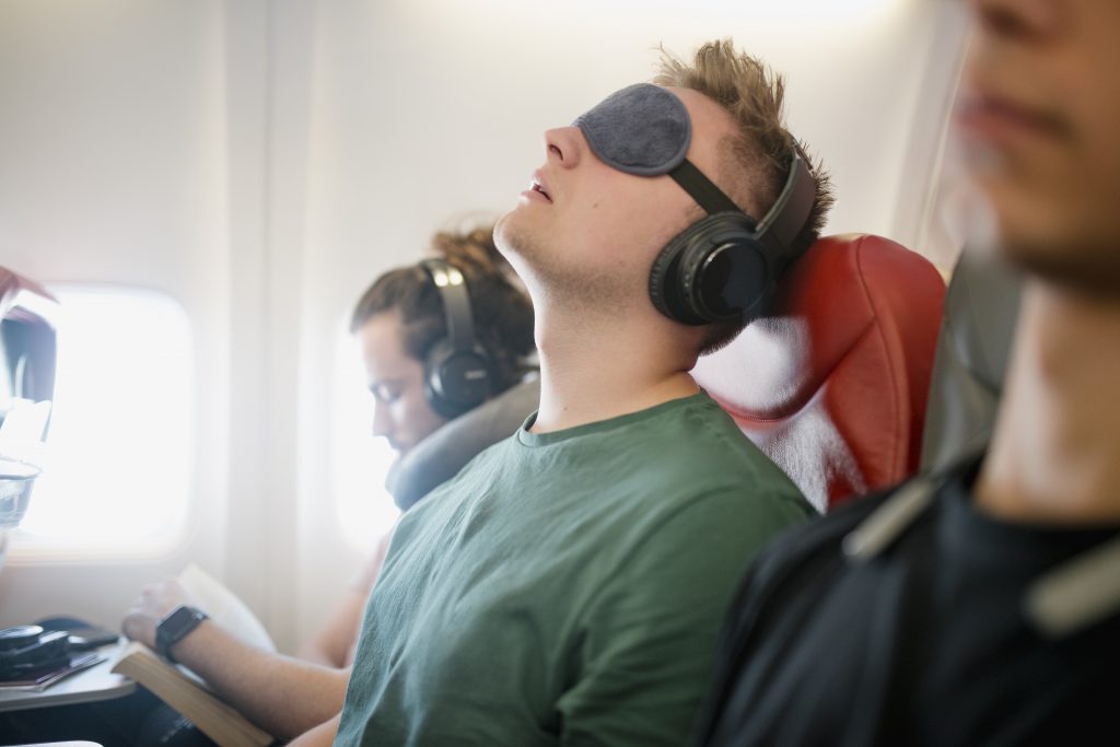 sleeping on a plane
