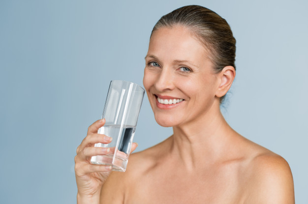 Woman drinking water