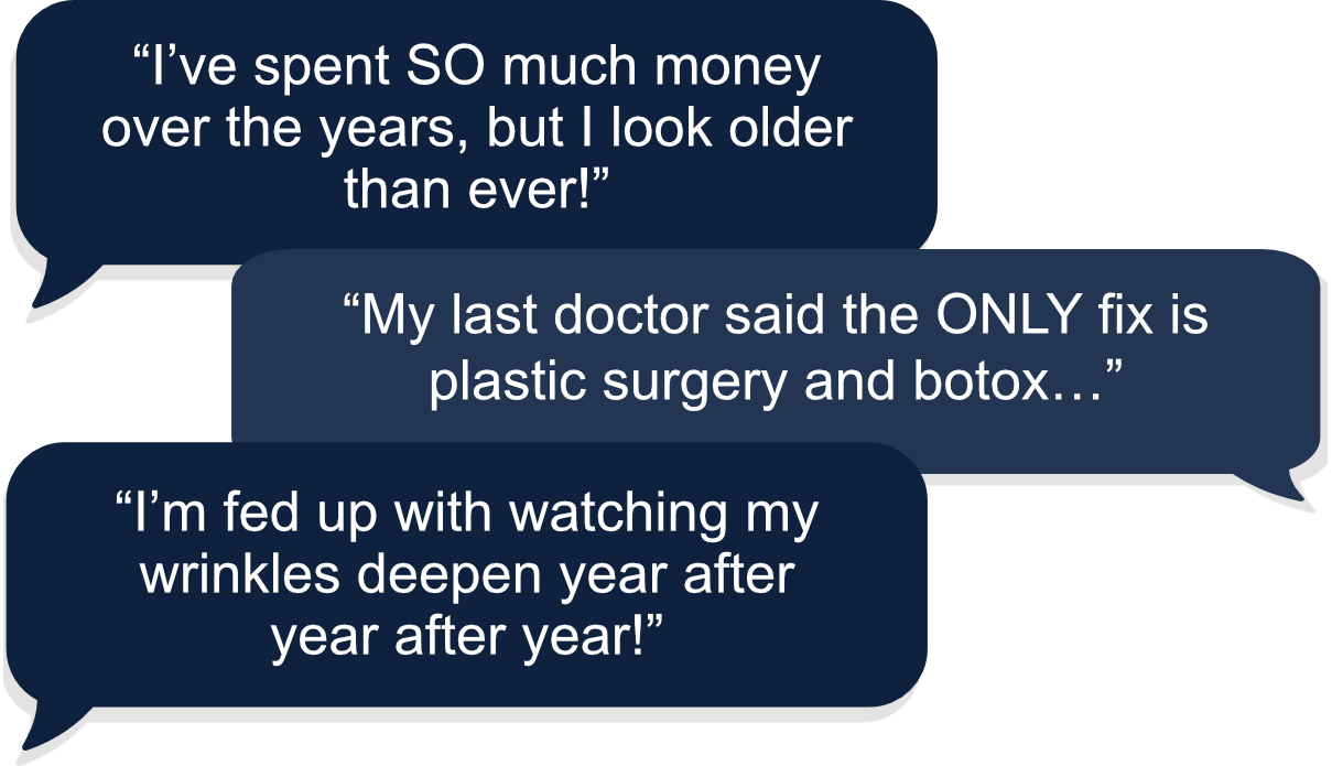 “I’ve spent SO much money over the years, but I look older than ever!”